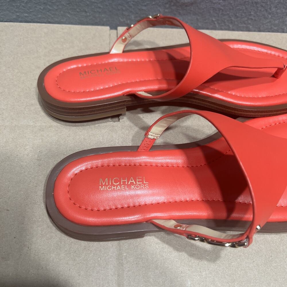 Michael Kors Daniella Thong Sandals Red Size 9M Mint Condition - Picture 6 of 11